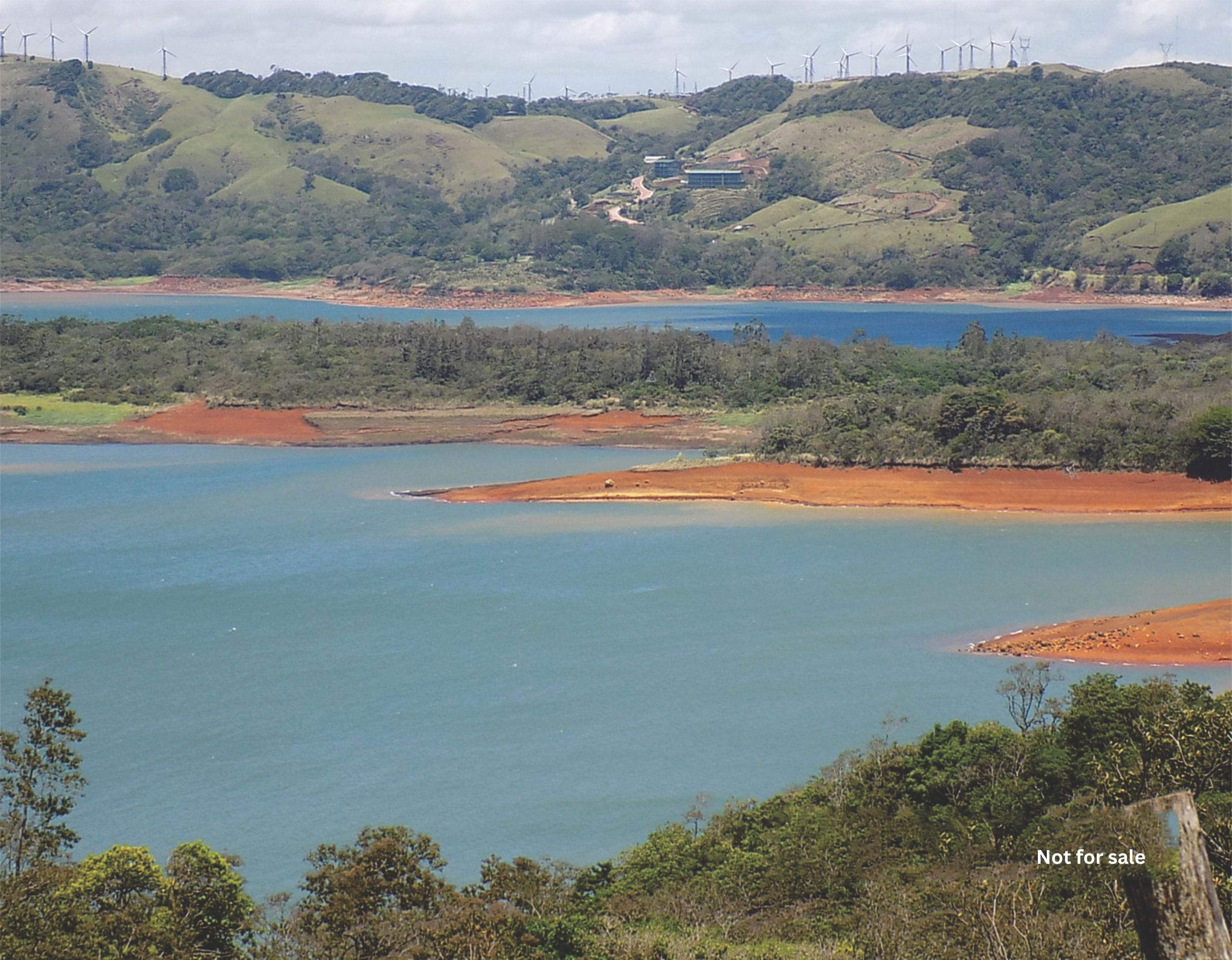 water, hills, rocks, land, grass